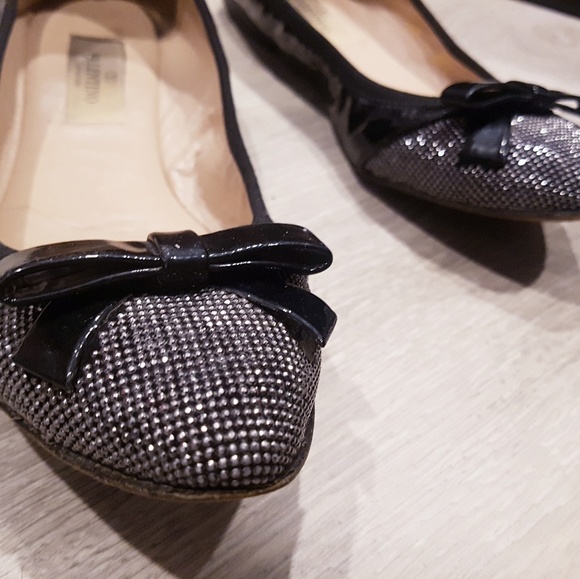 Valentino leather crystal bow ballet flats - Picture 2 of 6